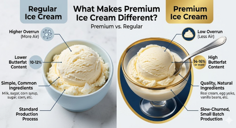regular ice cream vs premium ice cream