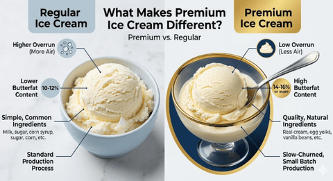 regular ice cream vs premium ice cream