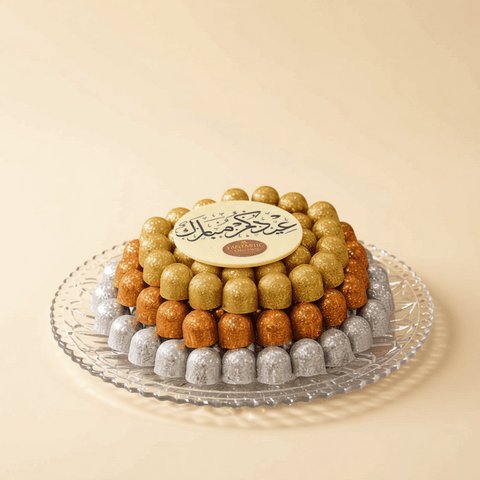 3 Colors of Glittery Chocolate - Crystal Tray