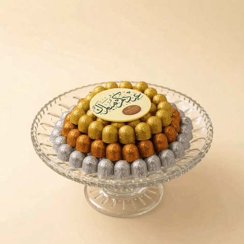 3 Colors of Glittery Chocolate - Crystal Tray
