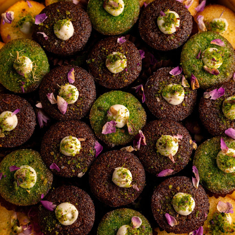 Basbousa with Cream and Pistachio