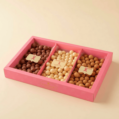 Breast Cancer Awareness Decorated Chocolate Balls Box