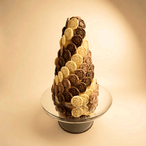 Brown and White Plain Chocolate Tower