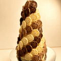 Brown and White Plain Chocolate Tower