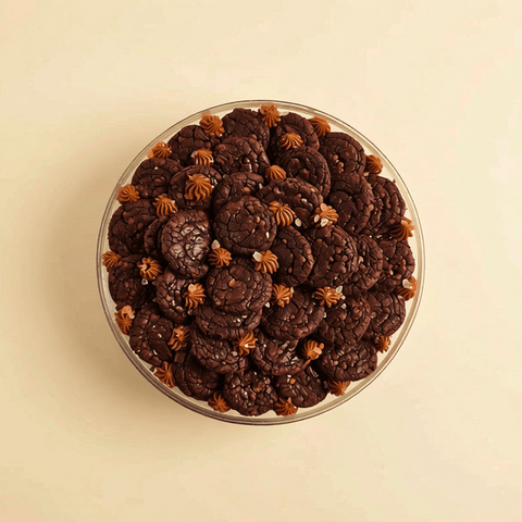 Brownie Cookies Gelato Ice Cream with Salted Caramel