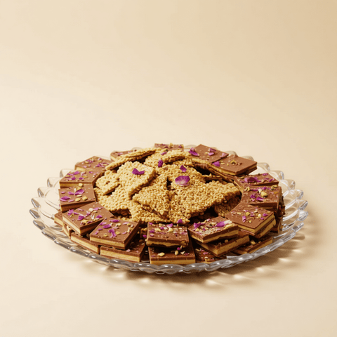 Chocolate Sesame & Halva with Pistachios & Roses