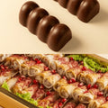 Combo 2 — Half & Half Box — Musakhan Rolls & Peanut Cream Caramel Belgian Chocolate