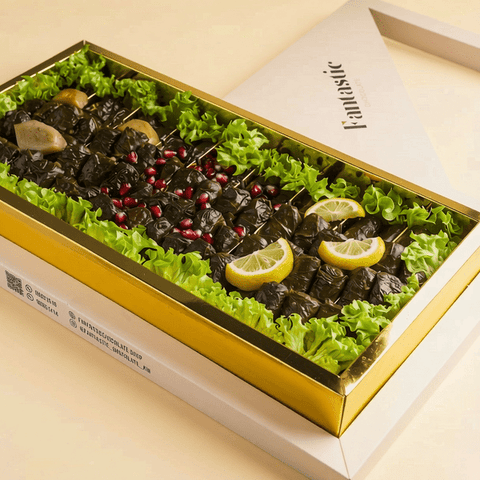 Combo 3 — Half & Half Box — Grape Leaves & Kunafa Pistachio Marble Belgian Chocolate