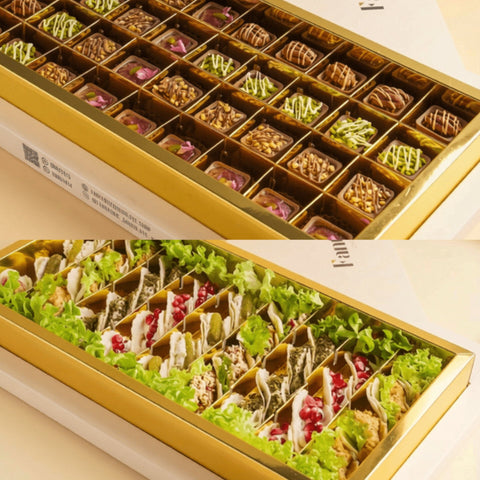 Combo 9 — Two Large Boxes — Mini Taco & Assorted Chocolate Cups Belgian