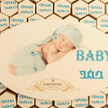 Crystal tray of Baby Name Printed Hexagon Shaped Chocolate