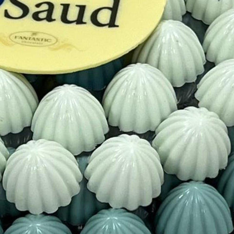 Crystal Tray of Blue Ombre Chocolate for a New Born Boy