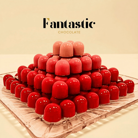 Crystal Tray of Red Color Chocolates 120 Pieces