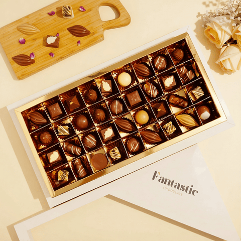 Deluxe Chocolate Box with Kinder, Pistachios, Almonds, Nutella, Raffaello & Caramel Pecans