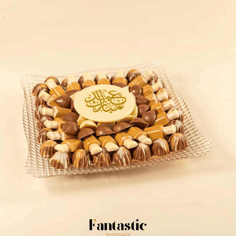 Eid or Hajj Crystal Tray with Assorted Chocolates and Custom Printing (3)
