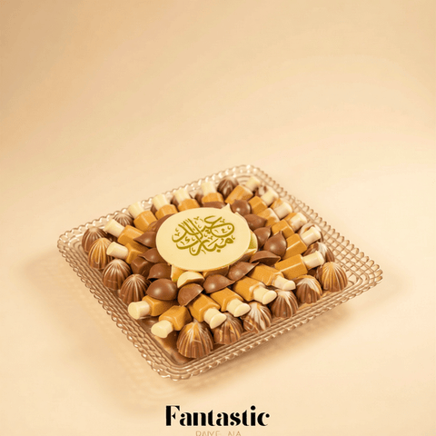 Eid or Hajj Crystal Tray with Assorted Chocolates and Custom Printing (3)