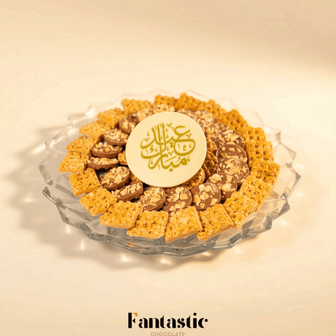 Eid or Hajj Crystal Tray with Assorted Chocolates and Custom Printing (4)