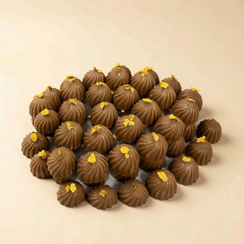 Gold Topping Decorated Chocolate - Crystal Tray