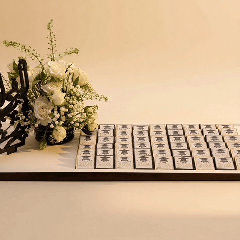 Graduation Chocolate Tray - Gold and Black Wraps