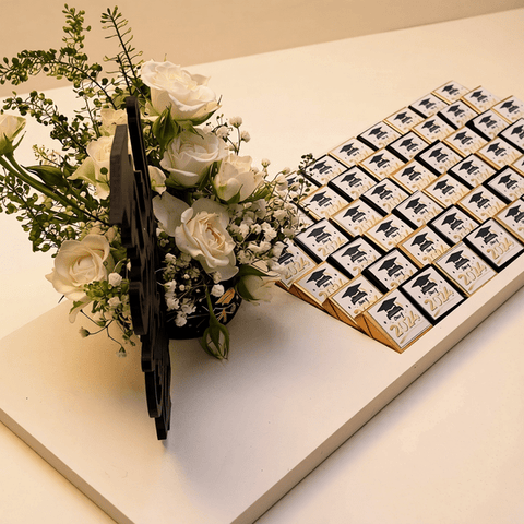 Graduation Chocolate Tray - Gold and Black Wraps