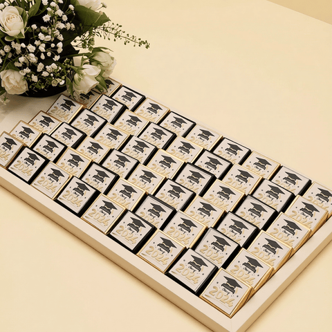 Graduation Chocolate Tray - Gold and Black Wraps