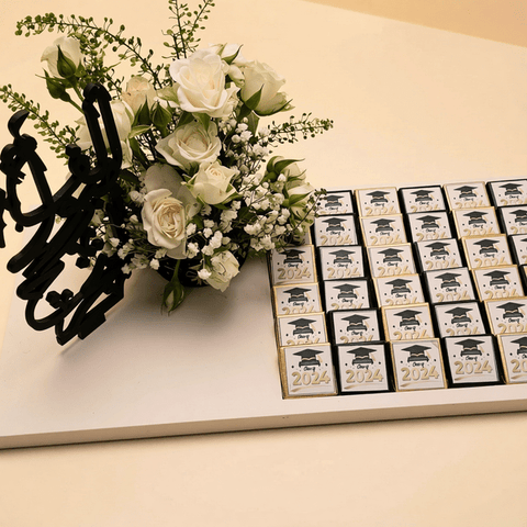 Graduation Chocolate Tray - Gold and Black Wraps
