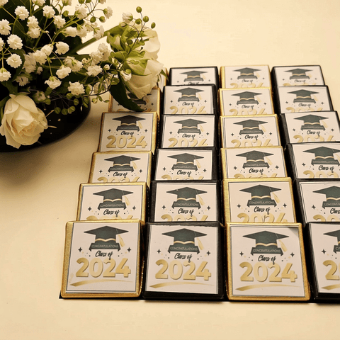 Graduation Chocolate Tray - Gold and Black Wraps