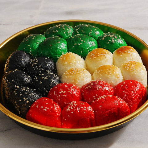 Kuwaiti flag cheese-stuffed honeycomb bread