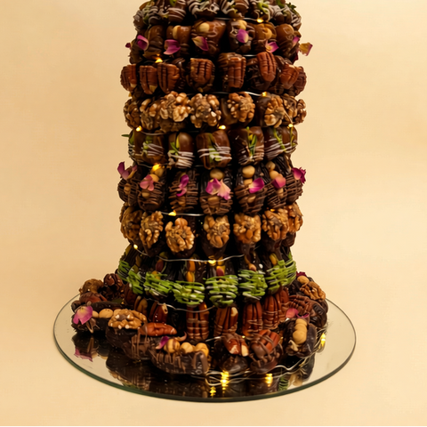 Palm Tree of Stuffed Sukkari & Medjool Dates with LED Lights