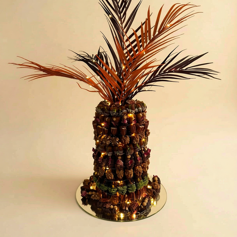 Palm Tree of Stuffed Sukkari & Medjool Dates with LED Lights