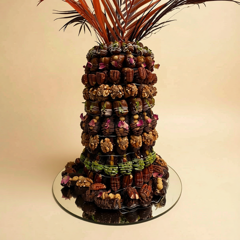 Palm Tree of Stuffed Sukkari & Medjool Dates with LED Lights