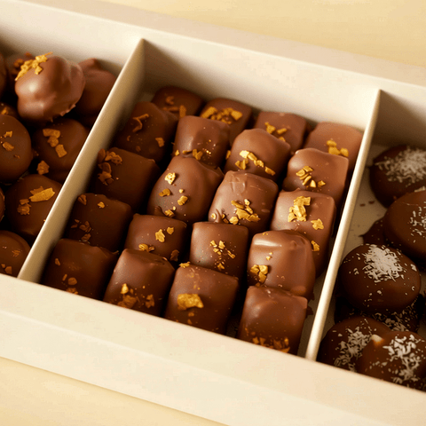 Luxurious Belgian Chocolate Box: Lotus, Bounty, Caramel