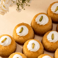 Mini Basbousa with Fresh Cream