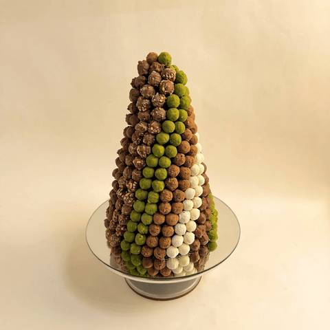 Mini truffle chocolate tower for celebrations, handmade in Kuwait