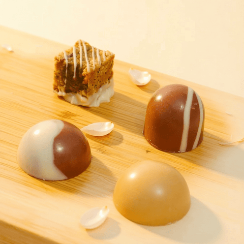Mixed Chocolate Plate of Kinder, Pistachio, Caramel, Almonds
