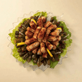 Mixed Savory Platters of Grape Leaves, Musakhan, Kubbeh, Samosa
