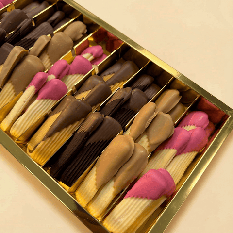 Petit Four Sticks — Chocolate, Caramel & Raspberry