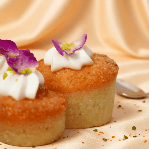 Basbosa with Pistachios & Dried Rose