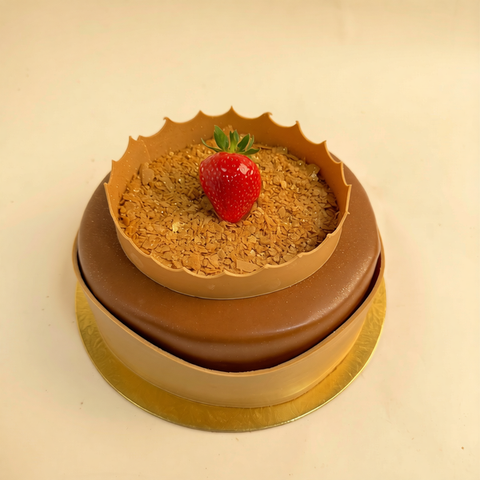 Lotus Biscoff Layer Cake with Caramel Ribbon