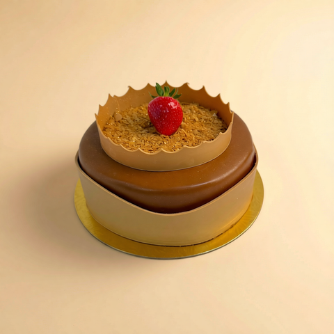 Lotus Biscoff Layer Cake with Caramel Ribbon