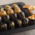 Rectangle Black Tray of Black and Gold Marble Chocolate