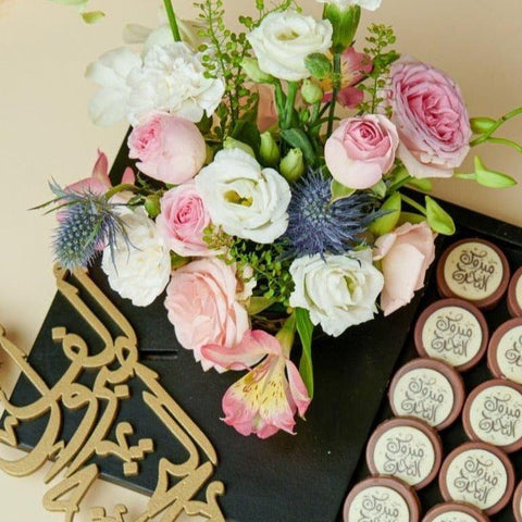 Rectangle Wooden Tray of Graduation Chocolate