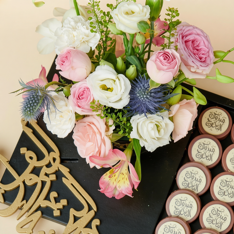 Rectangle Wooden Tray of Graduation Chocolate