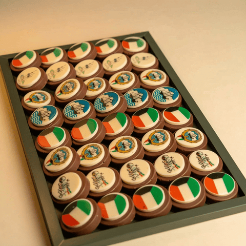 Rectangle Wooden Tray of Kuwait Themed Chocolate