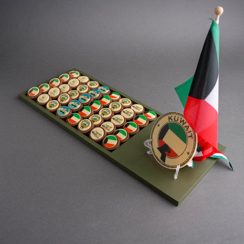 Rectangle Wooden Tray of Kuwait Themed Chocolate