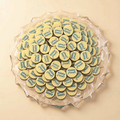 Round Crystal Tray of Corporate Branded Chocolate