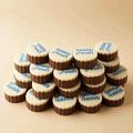 Round Crystal Tray of Corporate Branded Chocolate