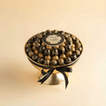 Round Gold Tray of Black and Gold Marble Chocolate