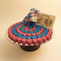 Round Mirror Tray of Gender Reveal Blue Pink Chocolate