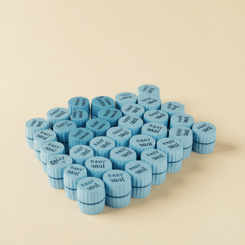 Round Mirror Tray of Name Printed Blue Chocolate
