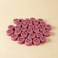 Round Mirror Tray of Name Printed Pink Chocolate 80 pieces